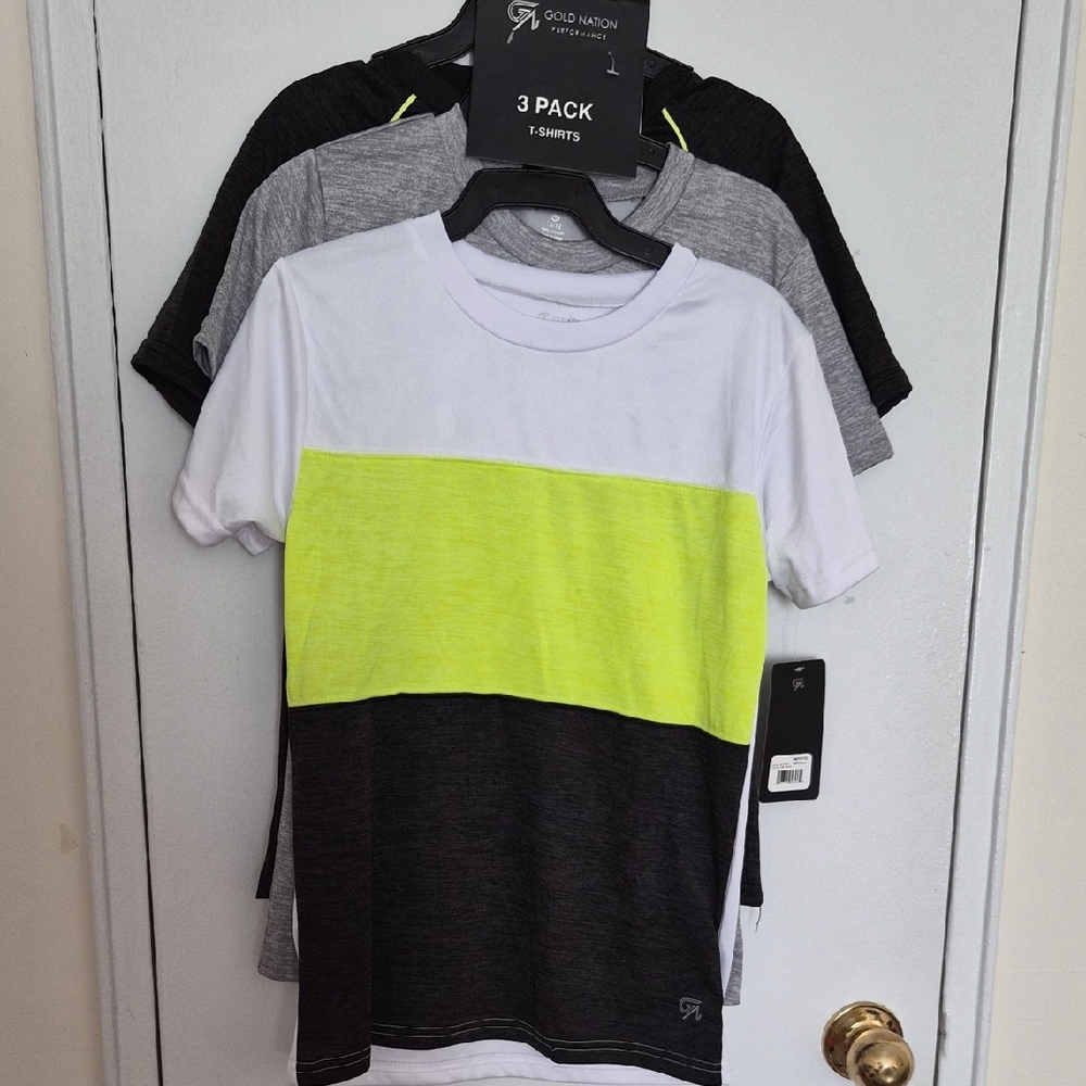 Gold Nation GN 3-Pack Boys T-shirts Polyester Lime Punch